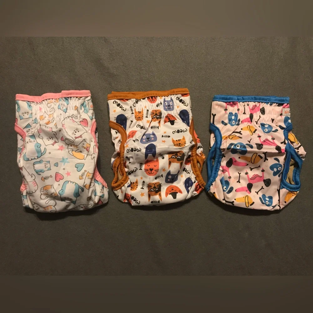 NEW Set Of 3 Reusable Cat Diapers